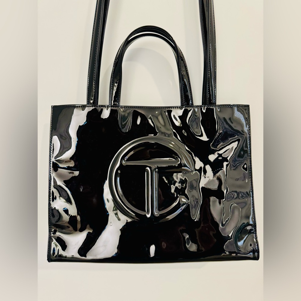 Telfar Medium Shopping Bag - Black Patent Leather